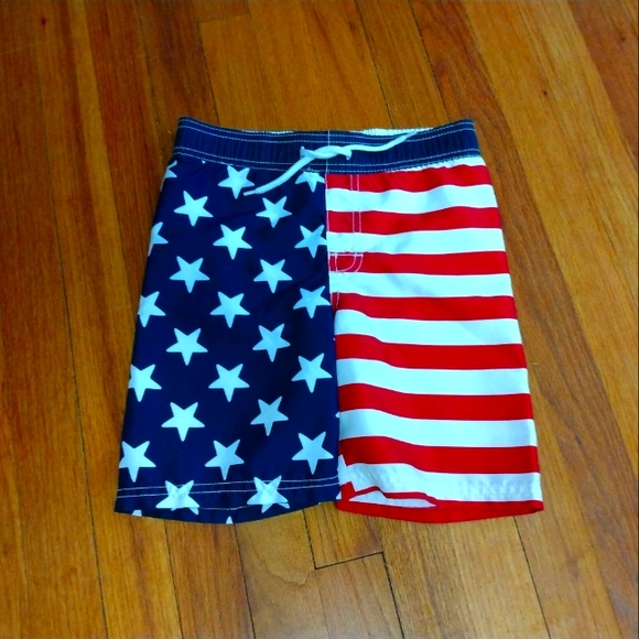 3/$10 ⭐ Boys American Flag Patriotic Swim Trunks Pants Bottoms Small - Picture 1 of 7